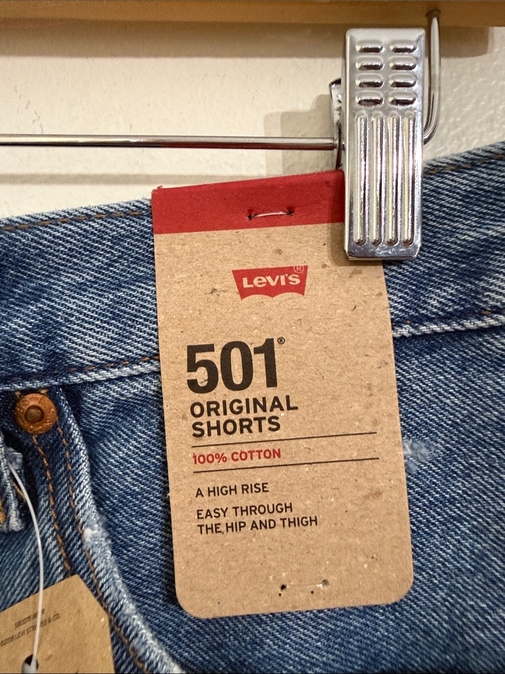 Levi's 501 Distressed High Waist Denim Cutoff Shorts Womens Size 28 Button Fly - Picture 4 of 10